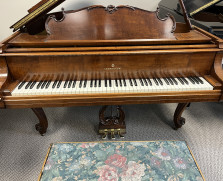 Steinway Louis XV model M grand piano in walnut